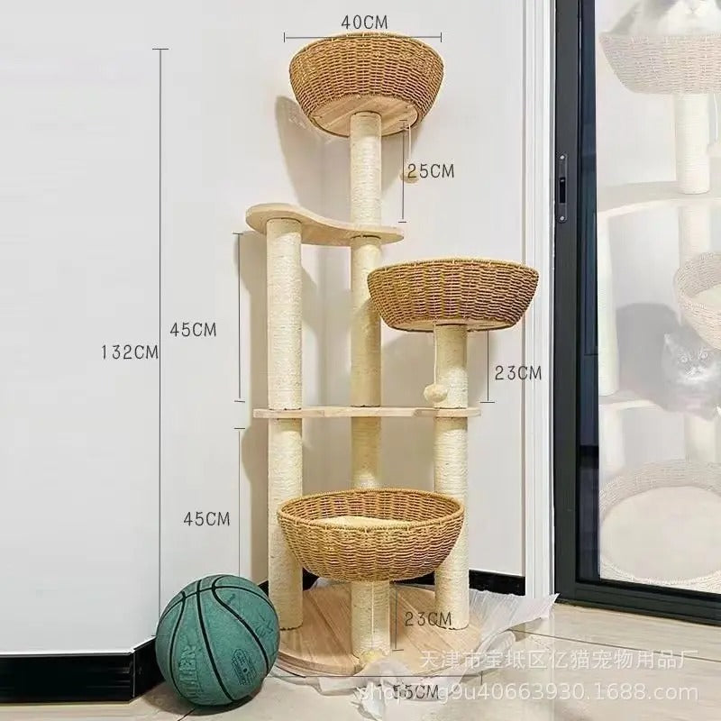 SkyNest Arbre a chat Design Bois Massif