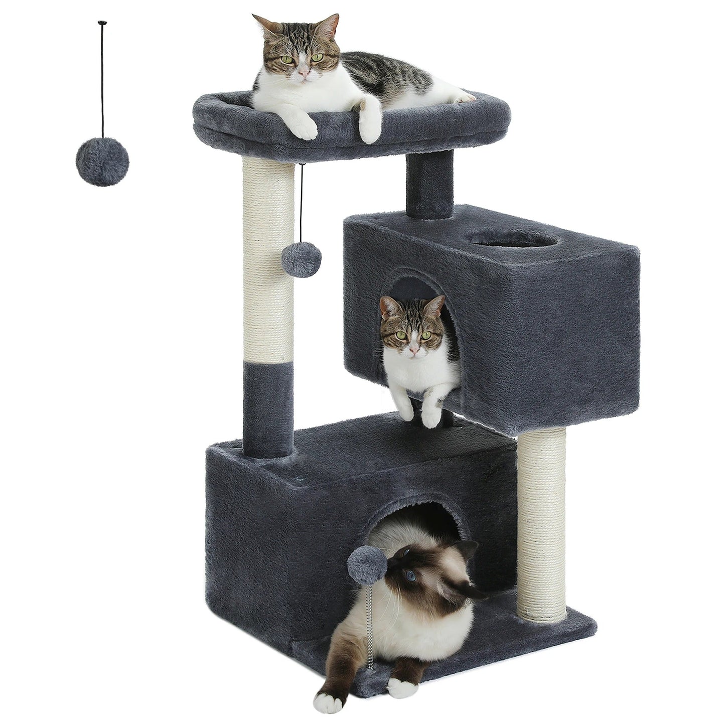 Arbre a chat beige/gris doux avec nid perché – BrandX