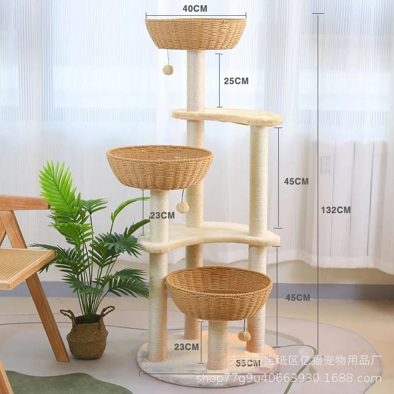 SkyNest Arbre a chat Design Bois Massif