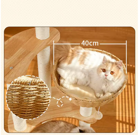 SkyNest Arbre a chat Design Bois Massif